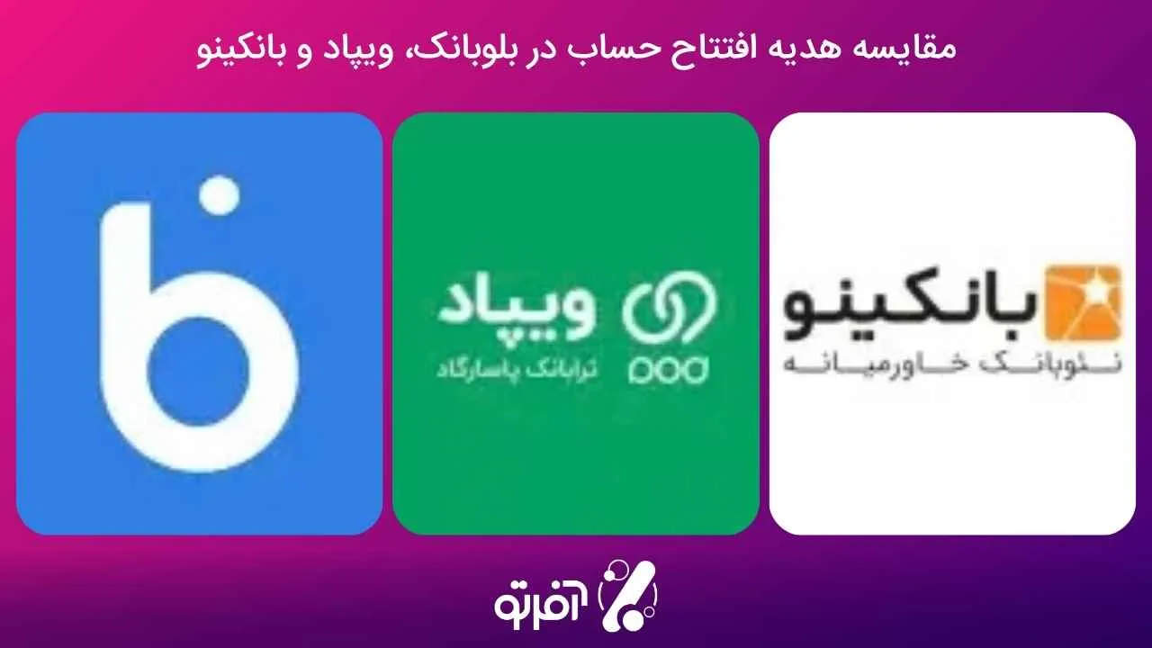 مقایسه هدیه افتتاح حساب در بلوبانک، ویپاد و بانکینو؛ کدام نئوبانک پاداش بهتری دارد؟